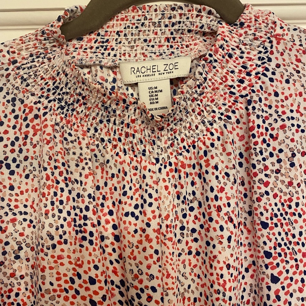 Rachel zoe silk tie long sleeve top